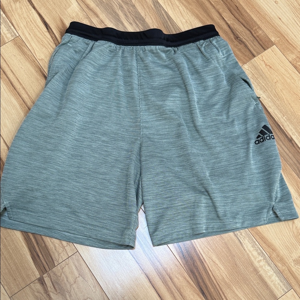Adidas Men's greenish Gray Athletic Shorts